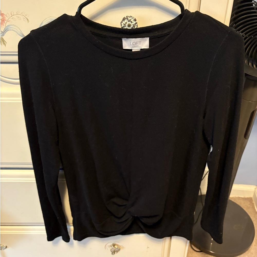 LOFT Elegant Black Knit Top